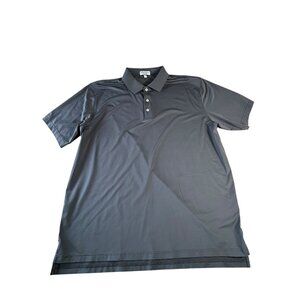 Peter Millar Summer Comfort Polo Gray Mens Size XL Short Sleeve Collar Button Up